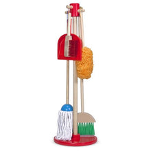 Load image into Gallery viewer, Melissa &amp; Doug Dust, Sweep, and Mop Kids size playset. Comes with stand.