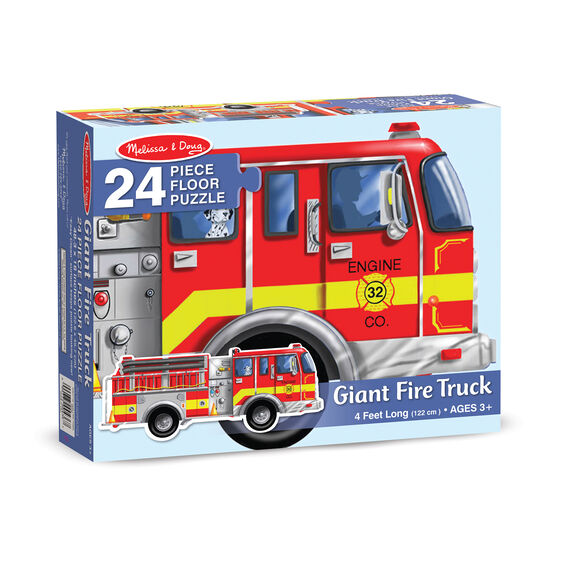 Melissa & Doug Giant Fire Truck Floor Puzzle. 24 piece cardboard sturdy floor puzzle. - Little Gift Nook