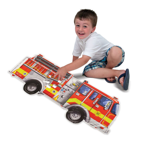 Melissa & Doug Giant Fire Truck Floor Puzzle. Little Boy Building 24 piece puzzle. - Little Gift Nook
