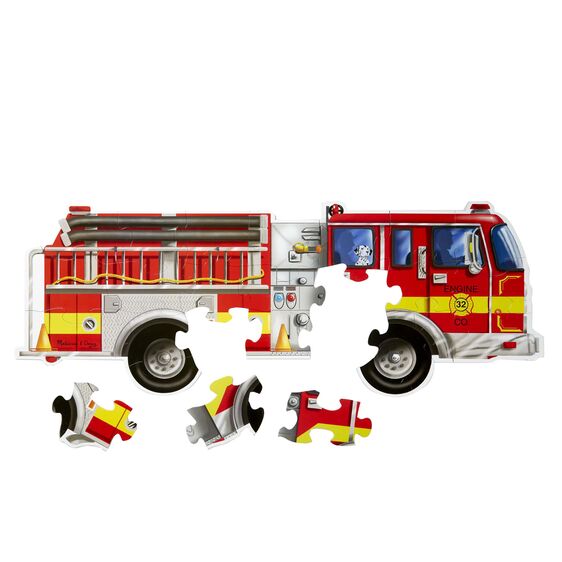 Melissa & Doug Giant Fire Truck Floor Puzzle. Large piece 24 piece puzzle. - Little Gift Nook