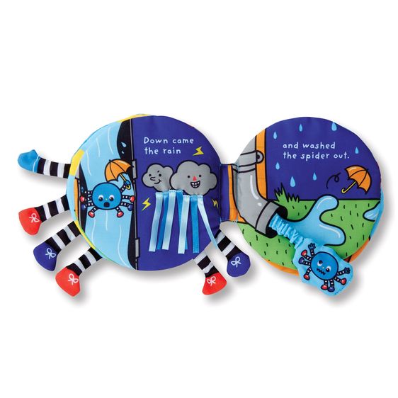 Melissa & Doug Itsy Bitsy Spider Soft Texture Book.  Inside pages of book. Textured and interactive parts. - Little Gift Nook