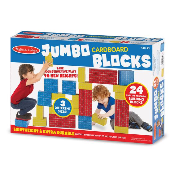 Melissa & Doug Jumbo Blocks set. 24 piece cardboard blocks.- Little Gift Nook