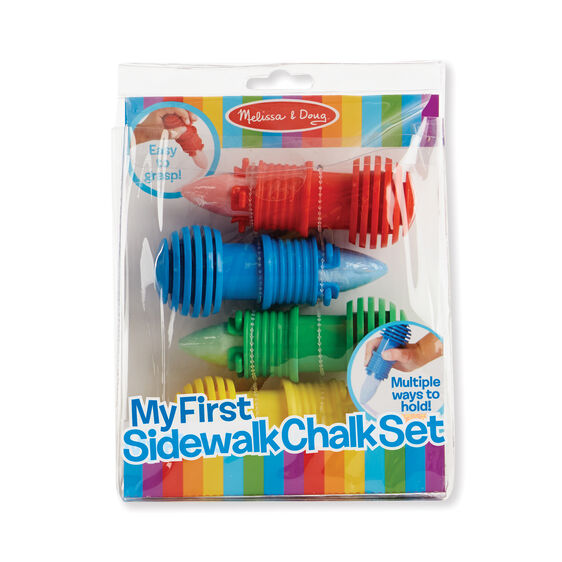 Melissa & Doug My First Sidewalk Chalk Set. 4 pieces chunky chalk holders. - Little Gift Nook
