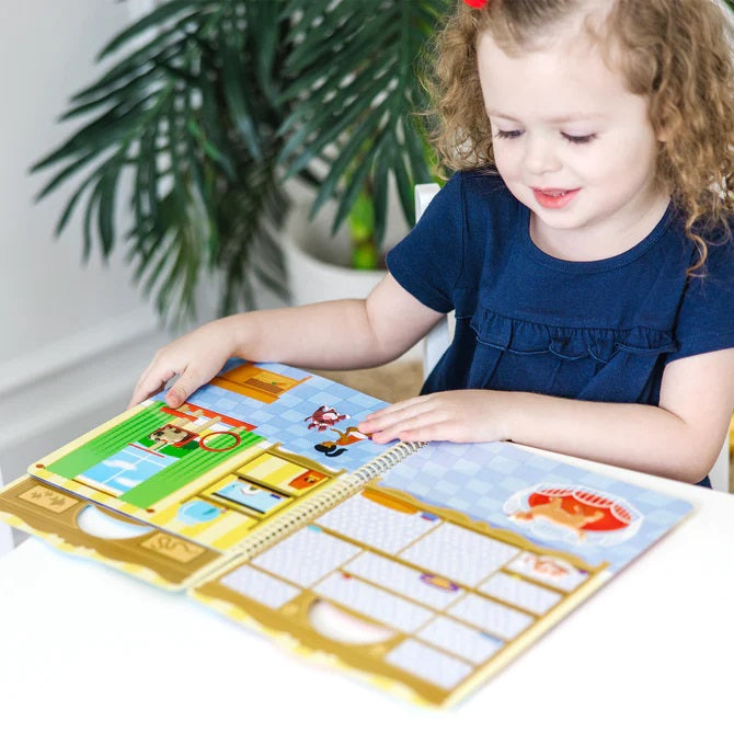 Melissa &amp; Doug Puffy Pet Place Reusable Sticker Activity Book.  10 page spiral sticker book with different scenes on each page. - Little Gift Nook