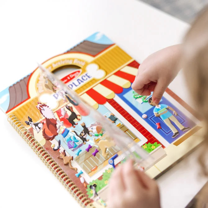 Melissa &amp; Doug Puffy Pet Place Reusable Sticker Activity Book. Puffy thick stickers can be stuck down and picked back up. - Little Gift Nook
