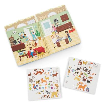 Melissa &amp; Doug Puffy Pet Place Reusable Sticker Activity Book. 115 puffy stickers of animals and people and 10 page booklet of animal pet theme places. - Little Gift Nook