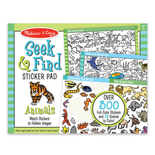 Melissa & Doug Seek & Find Animals Sticker Pad - Little Gift Nook