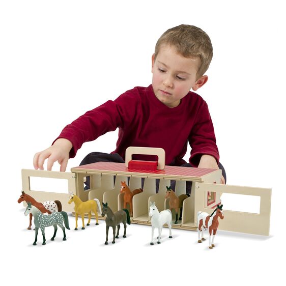 Melissa & Doug Take-Along Show-Horse Stable Play Set - Little Gift Nook