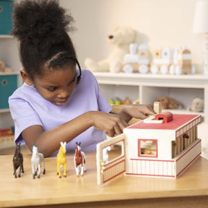 Melissa & Doug Take-Along Show-Horse Stable Play Set.