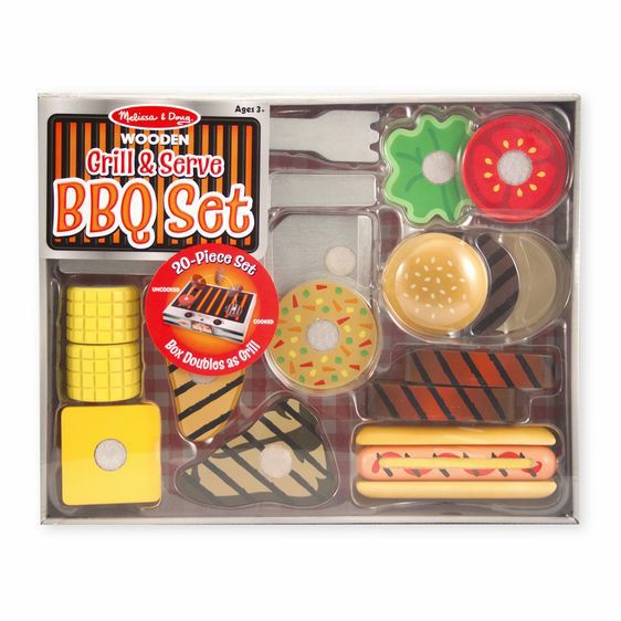 Melissa & Doug Wooden Grill & Serve BBQ Set - Little Gift Nook