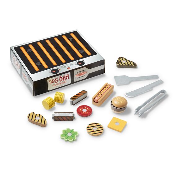 Melissa & Doug Wooden Grill & Serve BBQ Set - Little Gift Nook