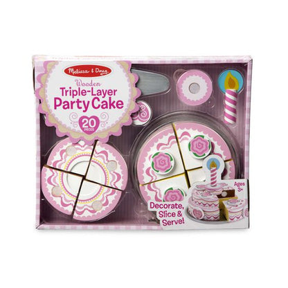 Melissa &amp; Doug Wooden Triple-Layer Party Cake Play Set - Little Gift Nook