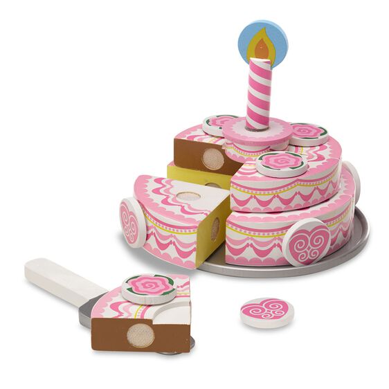 Melissa &amp; Doug Wooden Triple-Layer Party Cake Play Set - Little Gift Nook