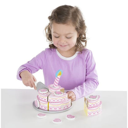 Melissa &amp; Doug Wooden Triple-Layer Party Cake Play Set - Little Gift Nook