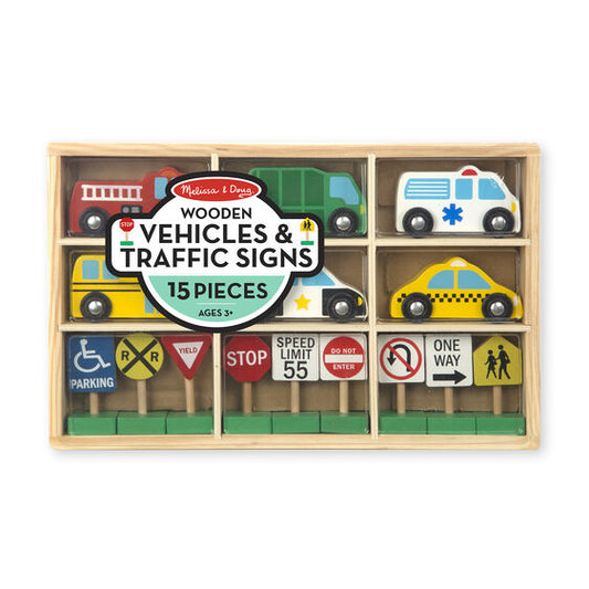 Melissa & Doug Wooden Vehicles & Traffic Signs - Little Gift Nook