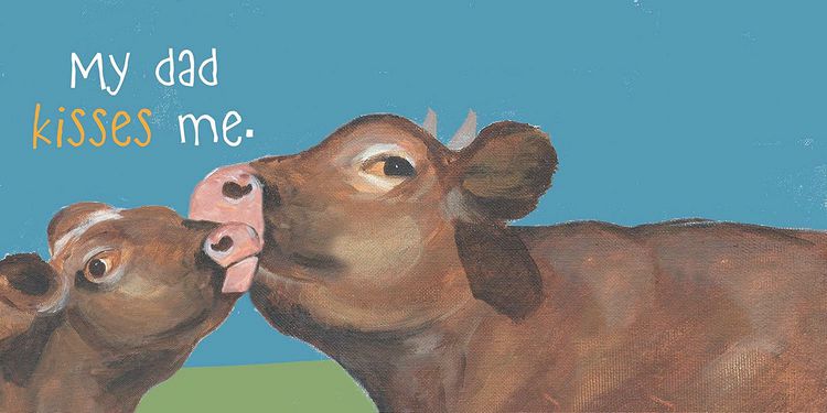 My Dad Loves Me! Board Book. Dad and baby cow. All the ways dad's love their children.  Father's Day and Baby Shower, New Father gift.- Little Gift Nook