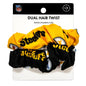 NFL Pittsburgh Steelers Dual Scrunchies 2pk. One Yellow with black logo and one black with yellow logo.- Little Gift Nook
