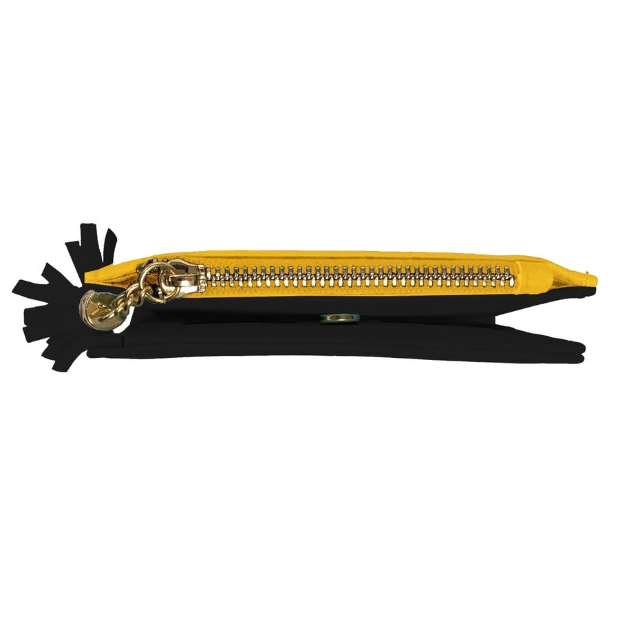 NFL Pittsburgh Steelers Mini Organizer Wallet. top view of zipper section. - Little Gift Nook