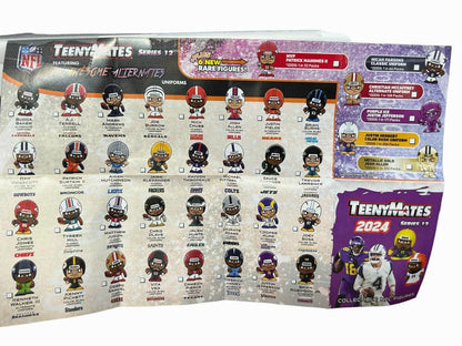 NFL Teeny Mates 2024 Mystery Collectible list of possible finds in each bag.  2 figures in each bag. Collect all 32 possible team figures and 6 rare ones. - Little Gift Nook