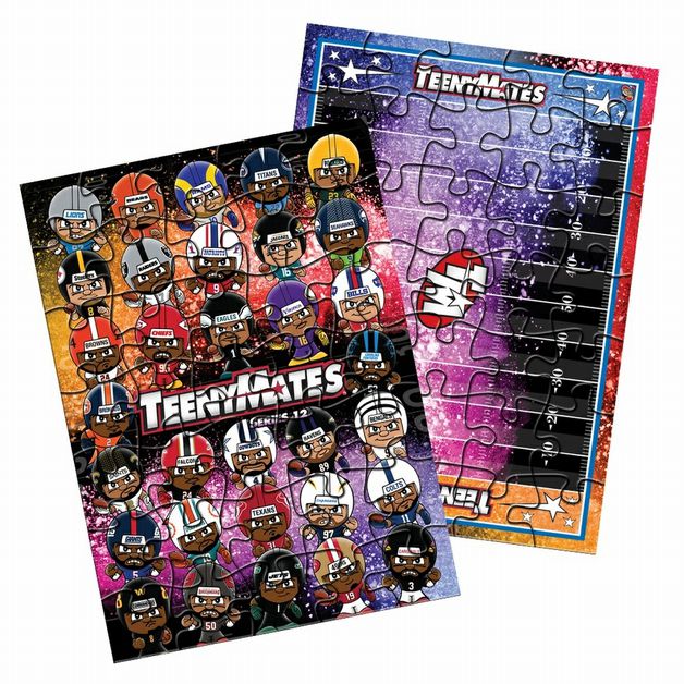 NFL Teeny Mates 2024 Mystery Collectible. 2 figures in each plus 2 puzzles pieces.  Build a puzzle of field. - Little Gift Nook