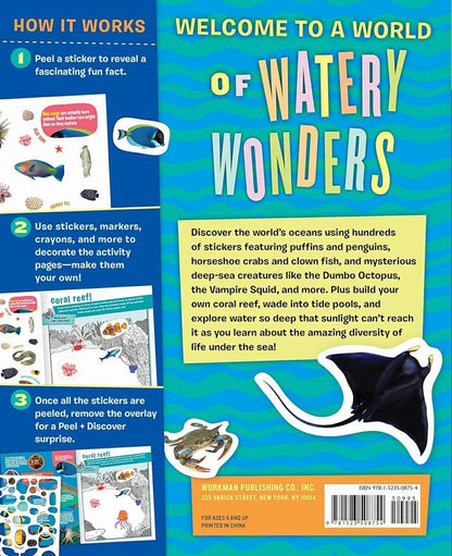 Peel & Discover Oceans Sticker Activity Book. Peel a sticker to reveal a fascinating fun fact. Educational activity book.- Little Gift Nook