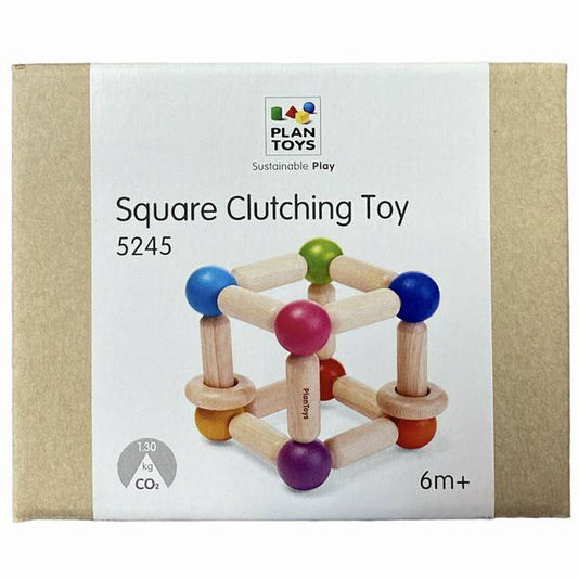 Plan Toys Square Clutching Toy for Baby. Wooden sensory manipulative toy. - Little Gift Nook