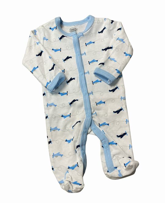 Preemie Boys Navy Blue Airplane Sleeper - Little Gift Nook