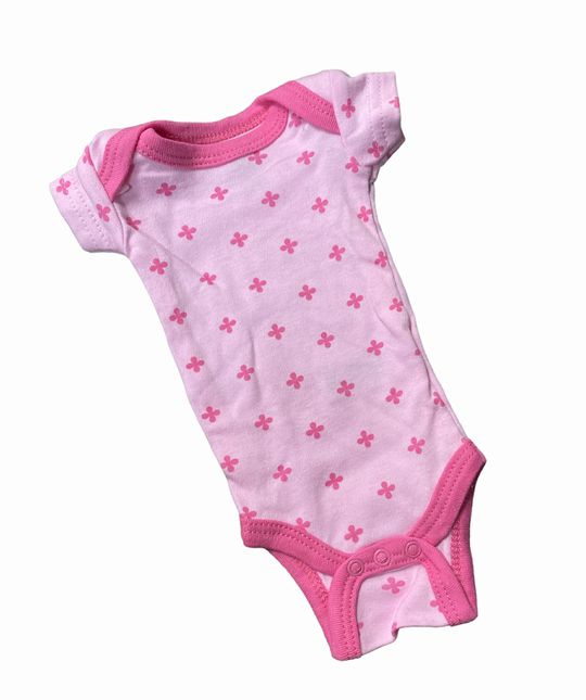 Preemie Girls Pink Floral Short Sleeve Bodysuit - Little Gift Nook