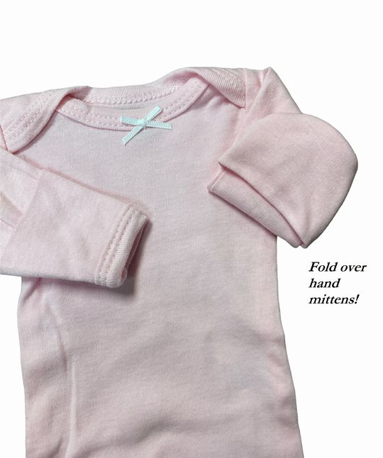 Preemie Girls Light Pink long sleeve bodysuit - Little Gift Nook