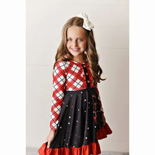 Load image into Gallery viewer, Red Reindeer Christmas Holiday Soft Twirl Dress super soft &amp; stretchy.