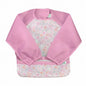 Snap & Go Easy Wear Long Sleeve Bib in Pink Wildflowers - Little Gift Nook