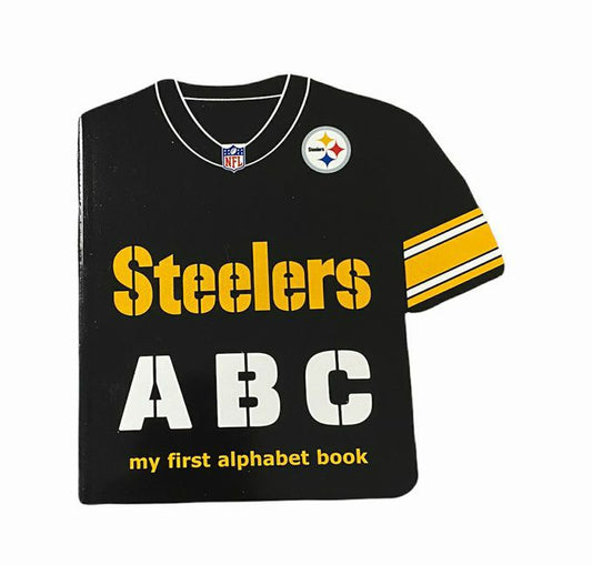 Steelers ABC My First Alphabet Board Book. Shaped like jersey. ABC's of the Pittsburgh Steelers. Great baby shower gift. - Little Gift Nook