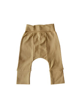 Load image into Gallery viewer, tan carmel color organic cotton grow with you baby leggings.