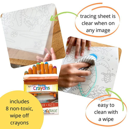 Trace & Erase Chalk Crayons 8 Pack - Little Gift Nook