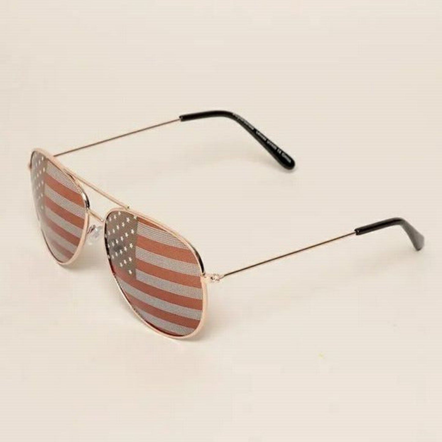 USA American Flag Aviator Adult Sunglasses side view. - Little Gift Nook