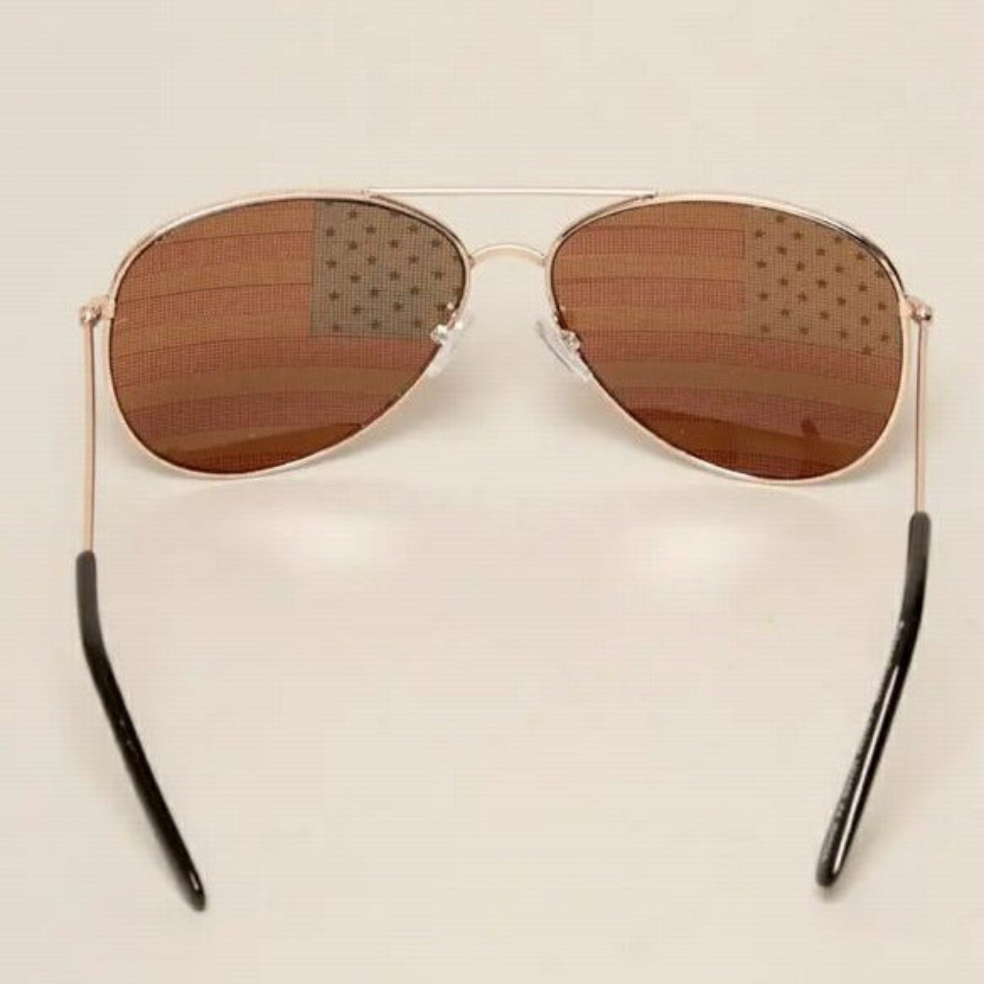 USA American Flag Aviator Adult Sunglasses. Back view.- Little Gift Nook