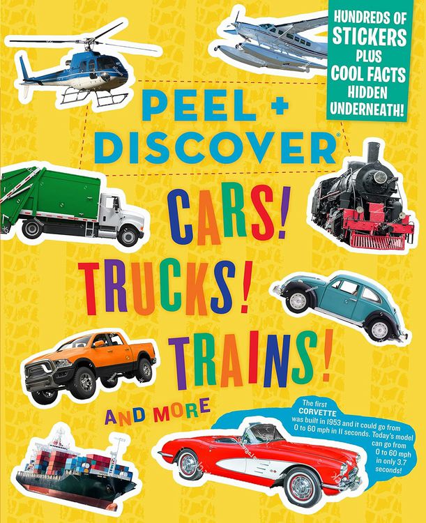 Peel & Discover Vehicles Sticker Activity Book. Things That Go! Cars, Trucks, & Trains. - Little Gift Nook