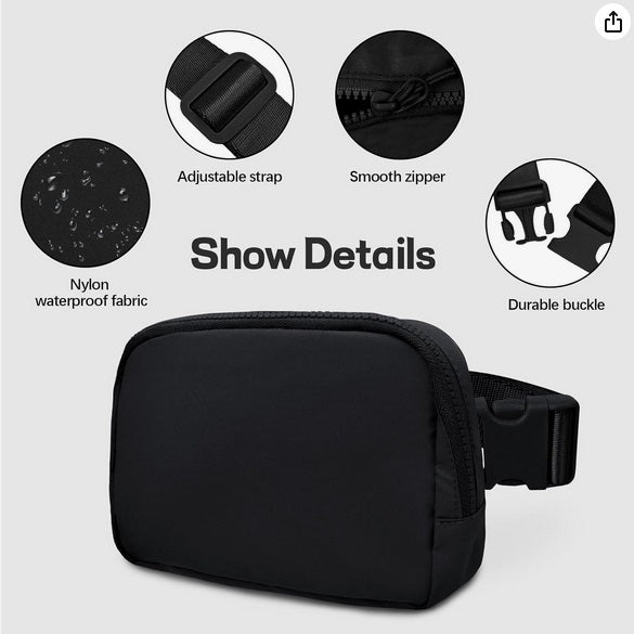 Waterproof Cross Body Sling Fanny Pack Belt Bag features. - Little Gift Nook