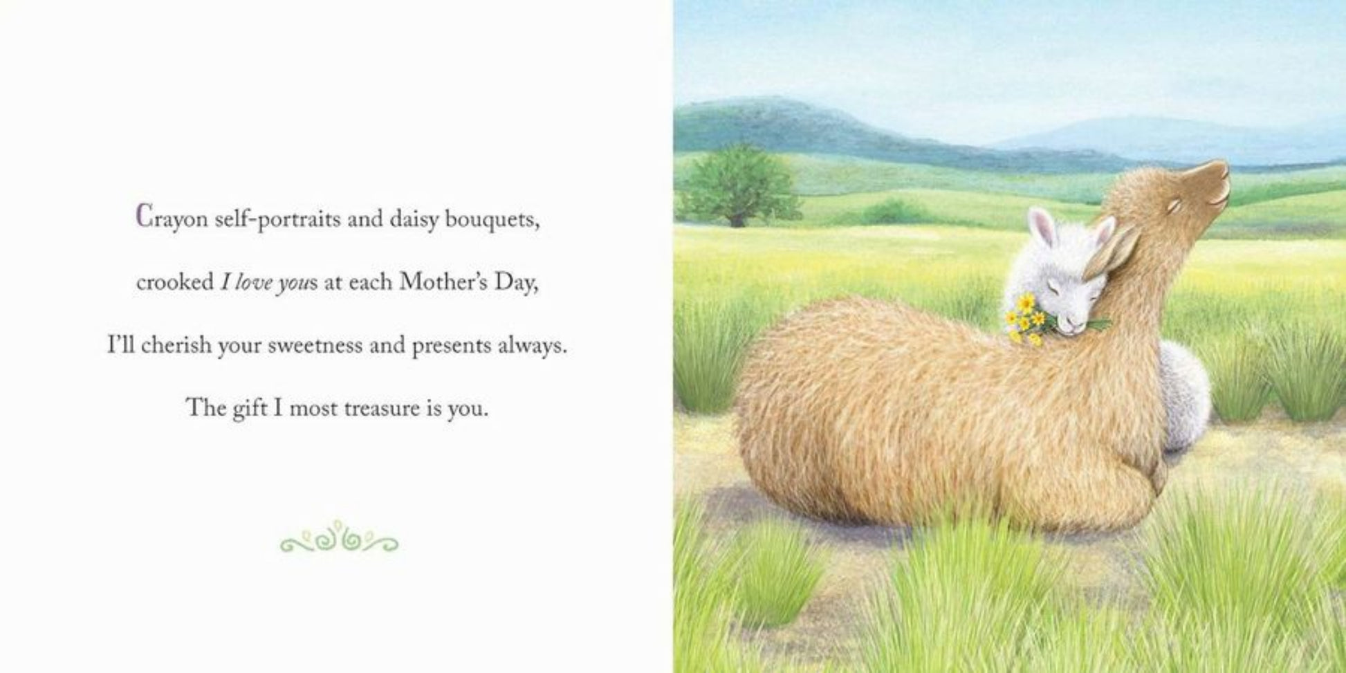 Why a Son Needs a Mom Hard Cover Book. Inside book shows mom and son llamas - Little Gift Nook