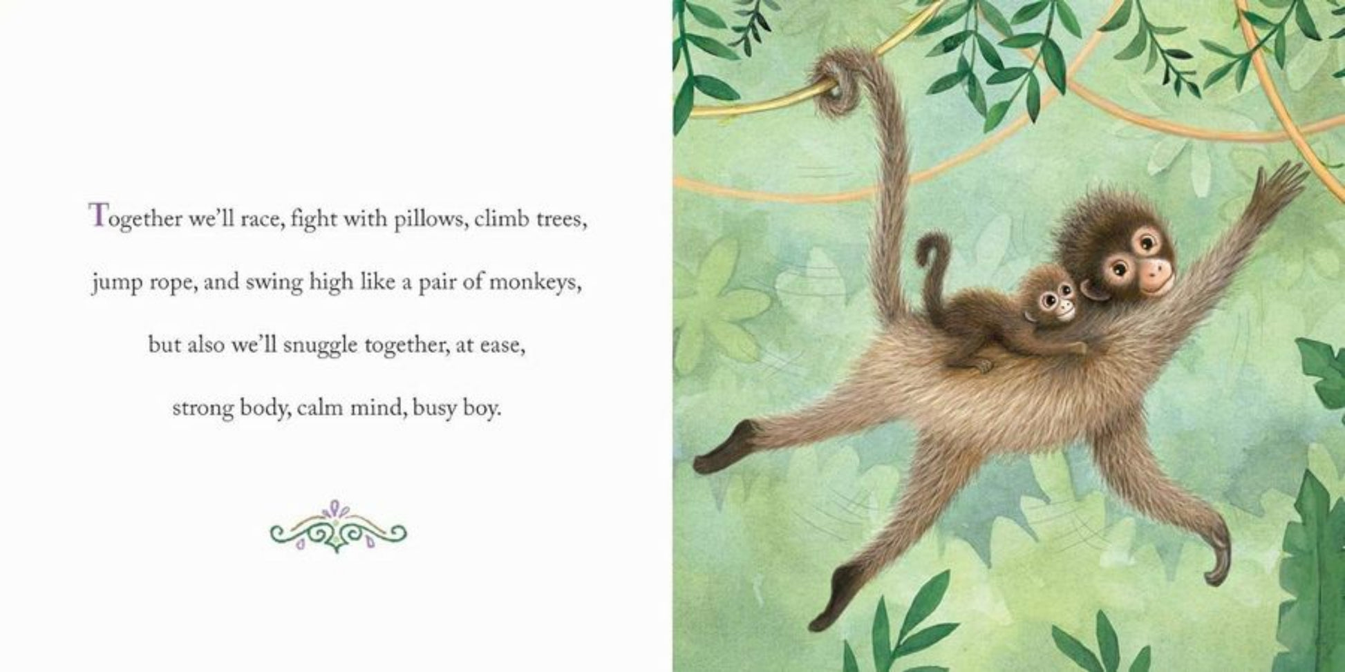 Why a Son Needs a Mom Hard Cover Book shows monkey's mom and son. - Little Gift Nook