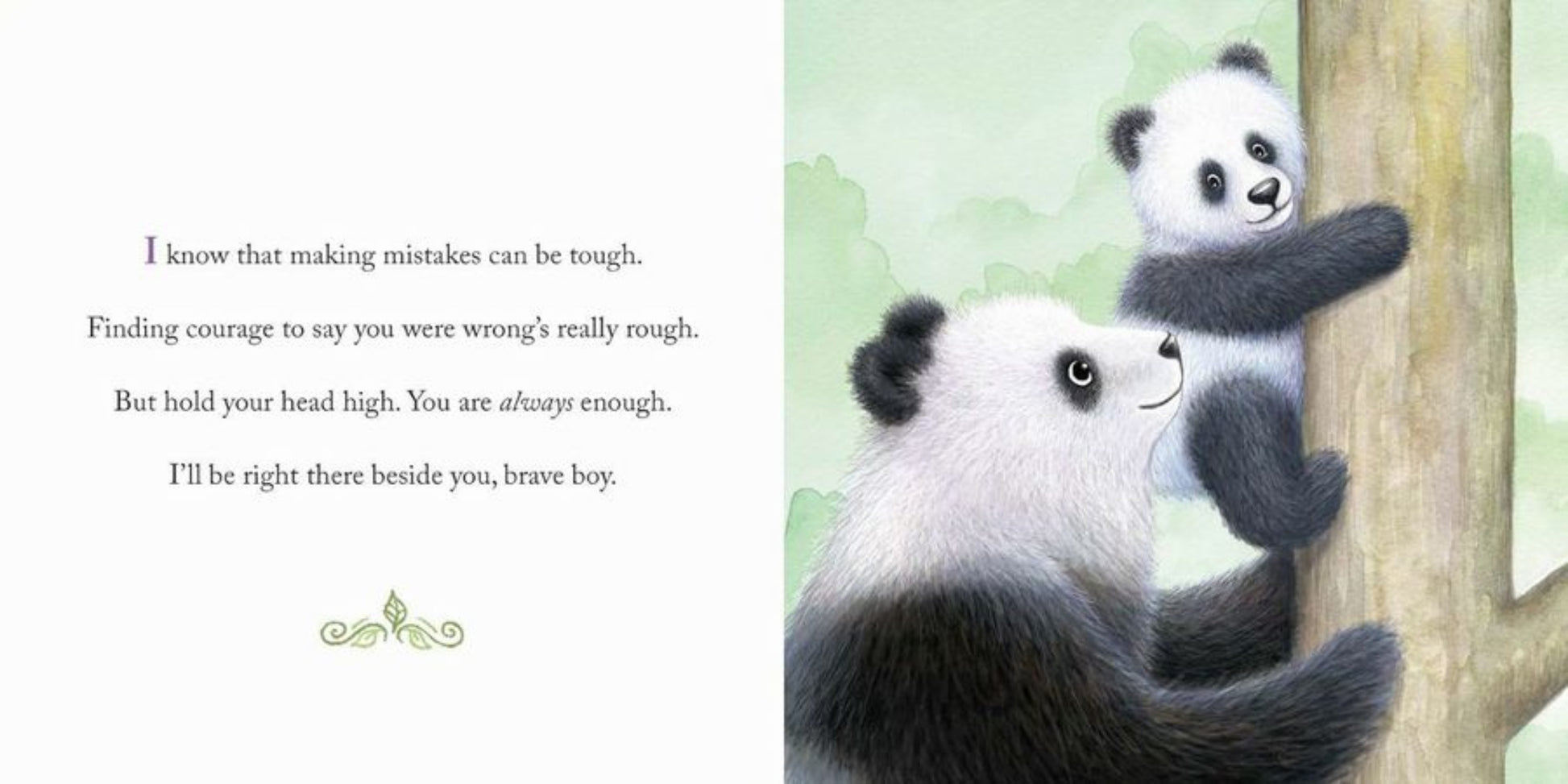 Why a Son Needs a Mom Hard Cover Book. Inside book shows mom and son pandas. Little Gift Nook.