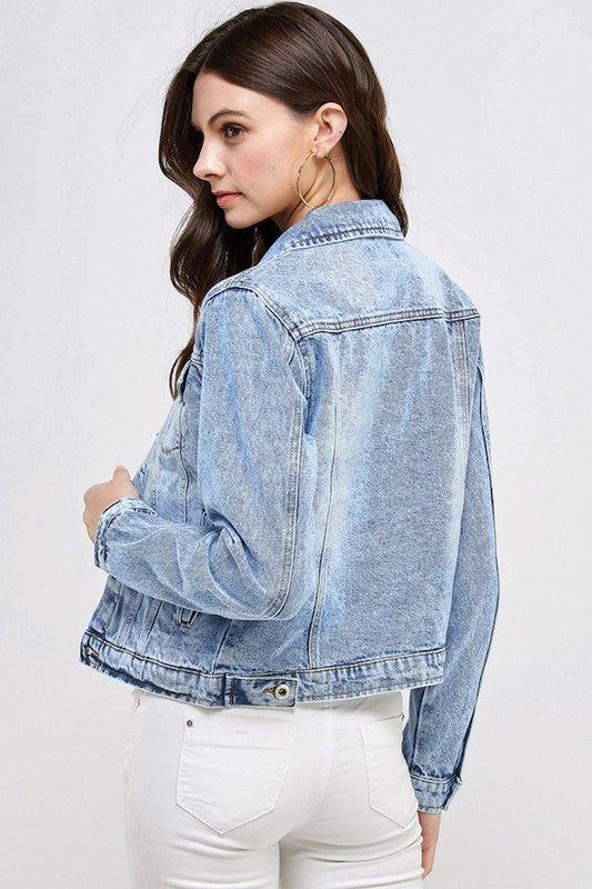 Women's Denim Jackets. Back view.  - Little Gift Nook