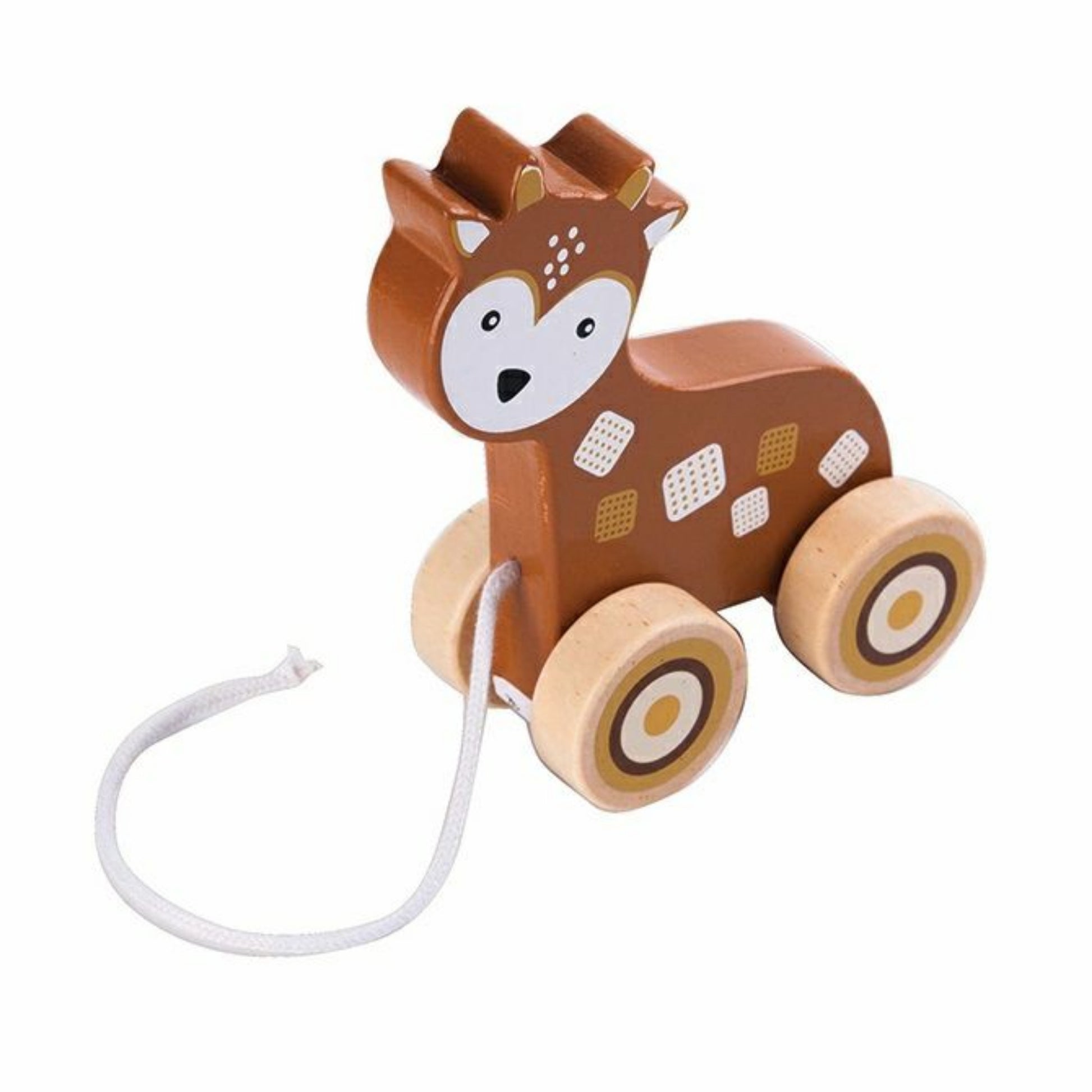 Wooden Deer Pull Toy. Little brown deer.  - Little Gift Nook