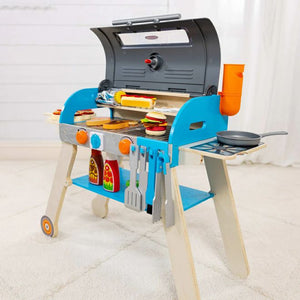 Melissa & Doug Wooden Pretend Play Grill & Pizza Oven. Side view.