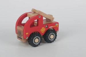 Wooden Fire Truck Toy Push Vehicle