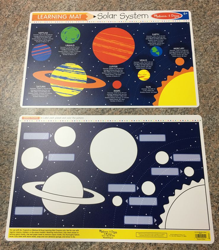 Melissa & Doug Learning Mat Space. Double sided.