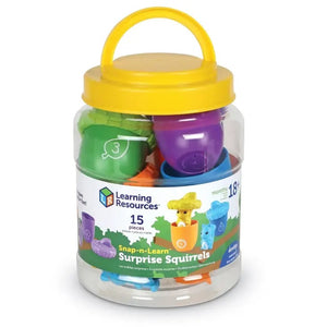 Learning Resources Surprise Squirrels activity. Early Learing toys. Packaging bucket with handle for easy carry.