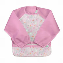 Load image into Gallery viewer, Snap &amp; Go Easy Wear Long Sleeve Bib ~ Pink Wildflowers