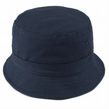 Load image into Gallery viewer, Baby&#39;s 100% Cotton Navy Bucket Hat with Adjustable Chin Strap