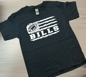 Bills Football Flag handmade tshirts in black